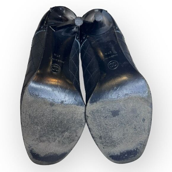 Chanel Patent Leather Lasercut Booties 37.5 - Picture 11 of 14